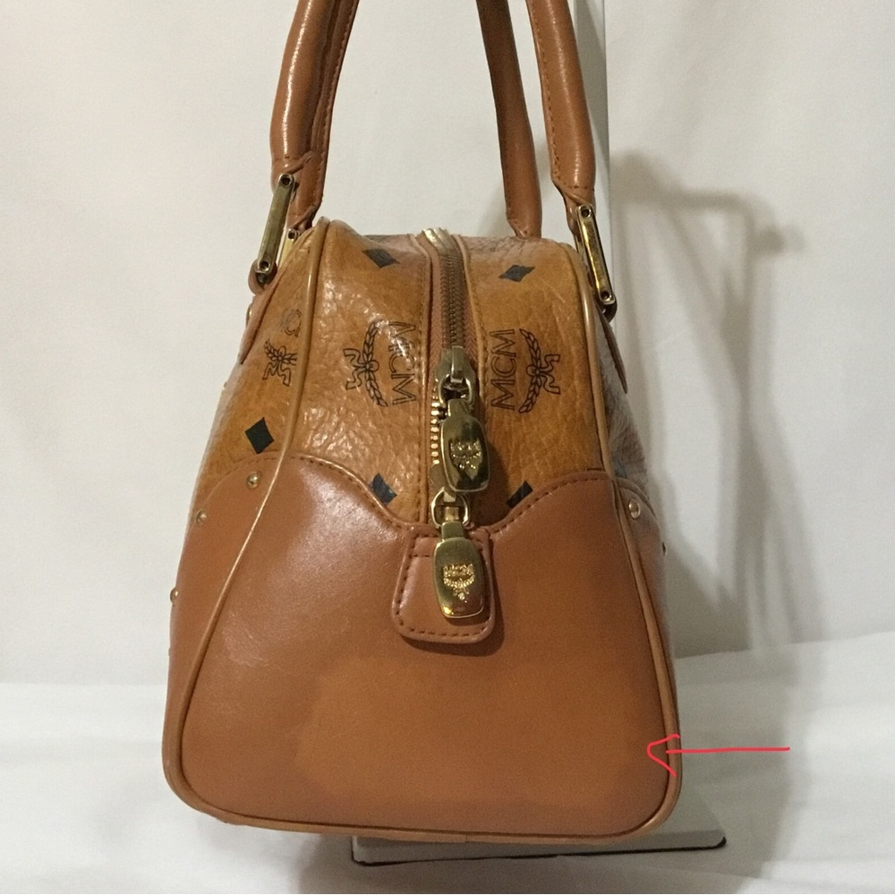 Authentic MCM Cognac Visetos Boston Bag With Dustbag - Picture 4 of 13